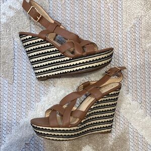 Jessica Simpson Brown and Black Wedges